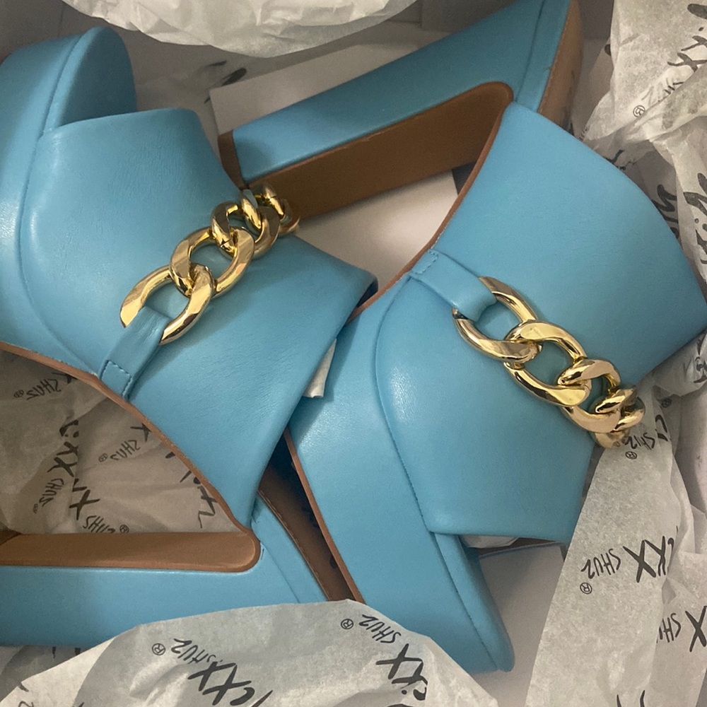**SALE** New Leather Platform Chunky Peep-toe Heels**-Same day shipping
